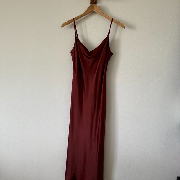 Express Satin Slip Dress Bias Cut Cowl Neck - Picture 4 of 7